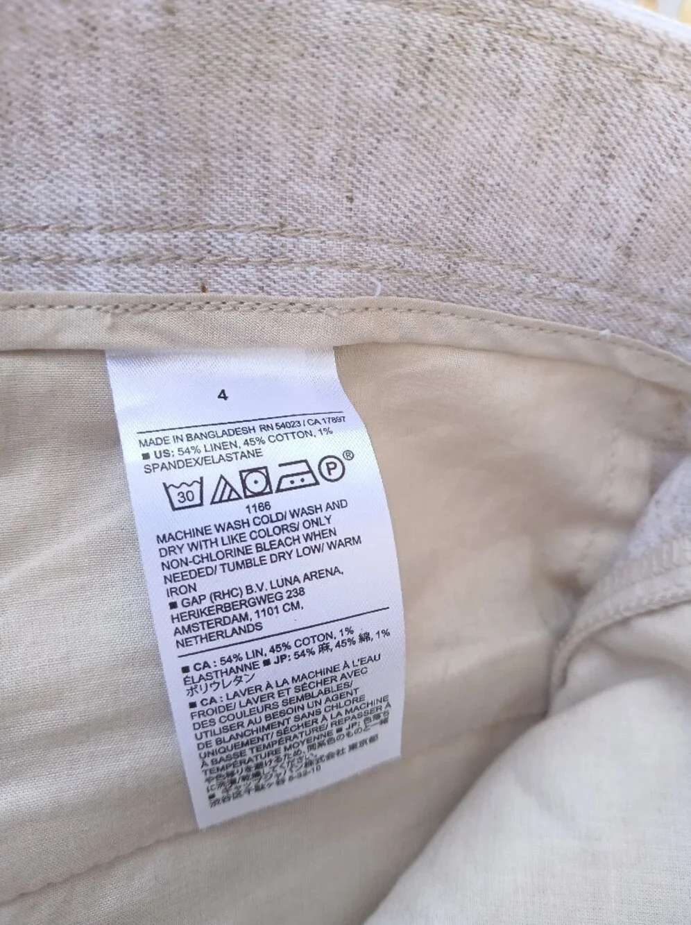 NWT $100 Banana Republic Linen Blend Pleated Wide Leg Pants